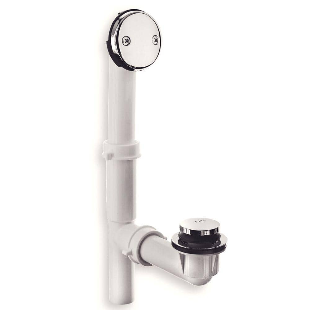 Chrome Plastic Tub and Shower Drain Kit with Touch-Toe Stopper