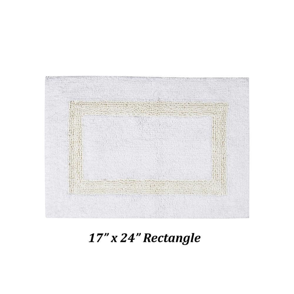 Better Trends Hotel 100% Cotton 17" x 24" Bath Rug - White/Ivory