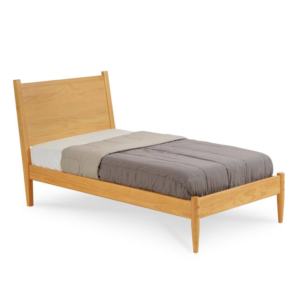 Maykoosh Farmhouse Fresh Mid-Century Bed - Twin Size - Scandinavian Oak Finish