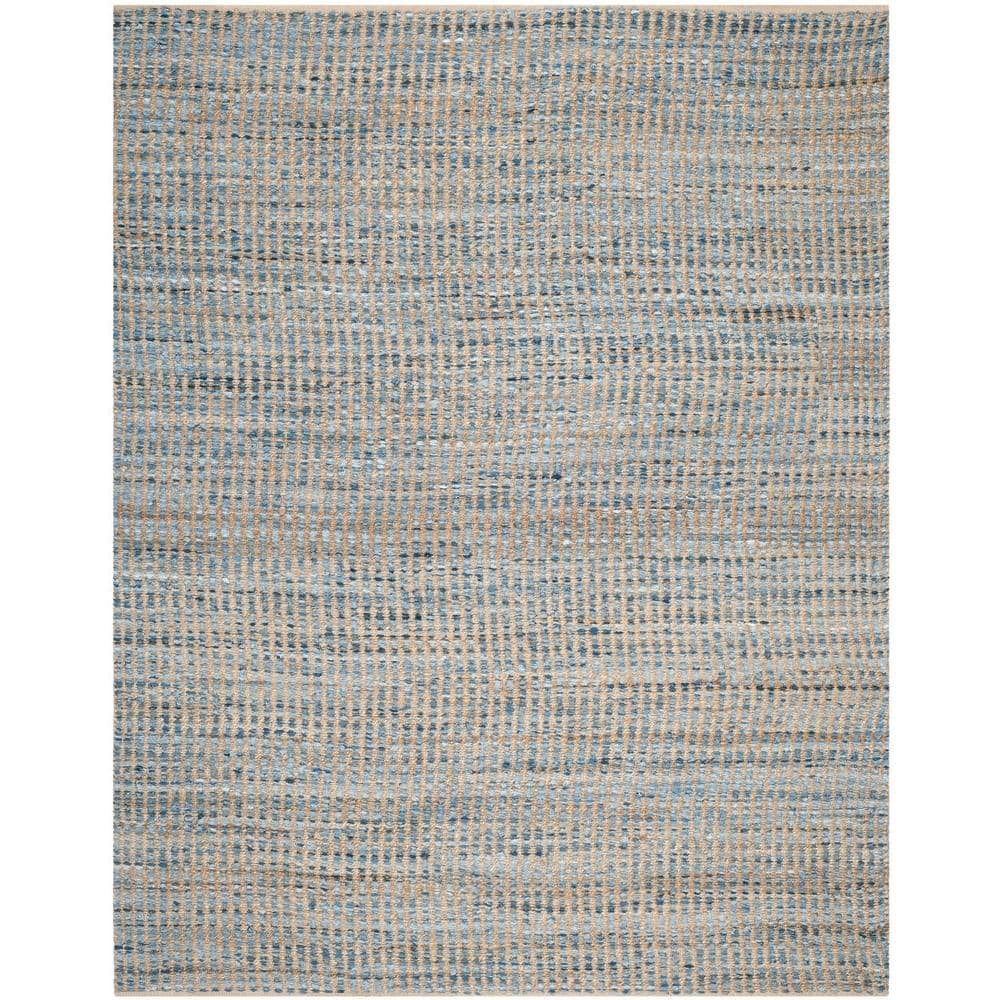 SAFAVIEH Cape Cod Beuregard Geometric Area Rug, Natural/Blue, 9' x 12'