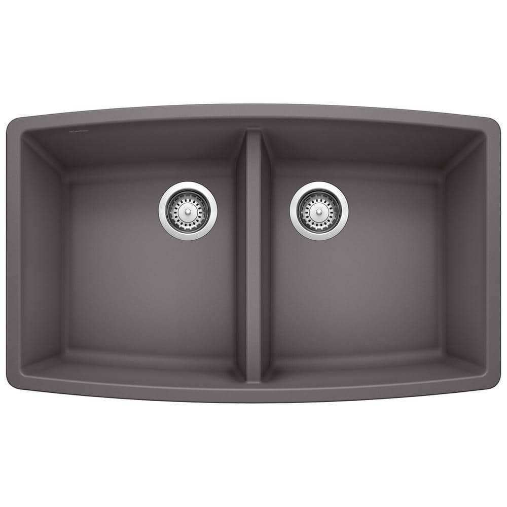 Performa SILGRANIT 33" 50/50 Double Bowl Undermount Kitchen Sink