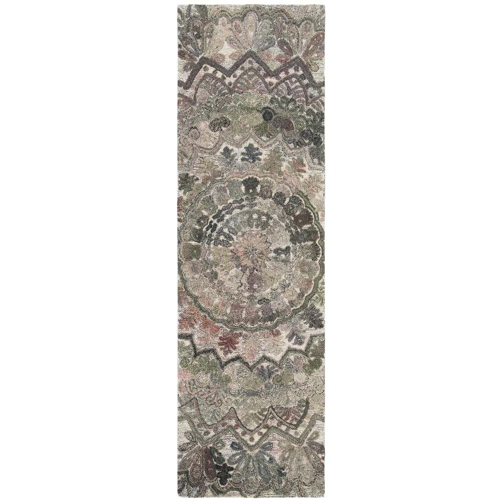 SAFAVIEH Marquee Georgiana Floral Runner Rug, Grey/Multi, 2'3" x 6'