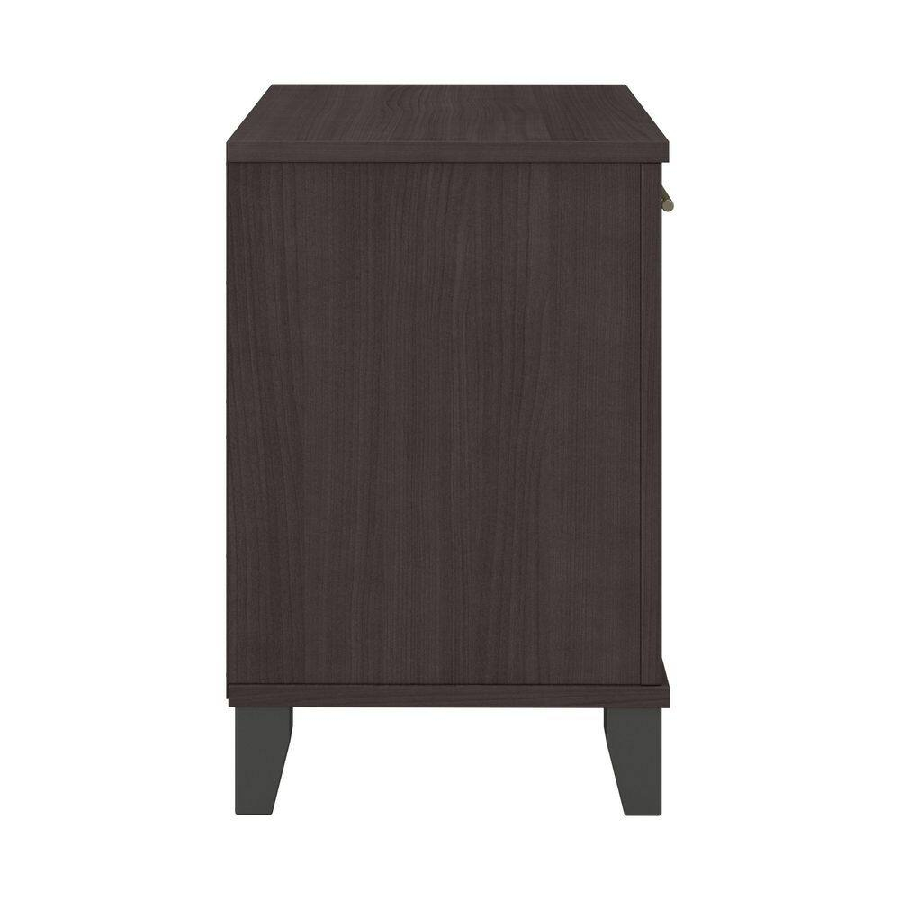 Storm Gray 24" Modern Nightstand with Drawer and Shelves