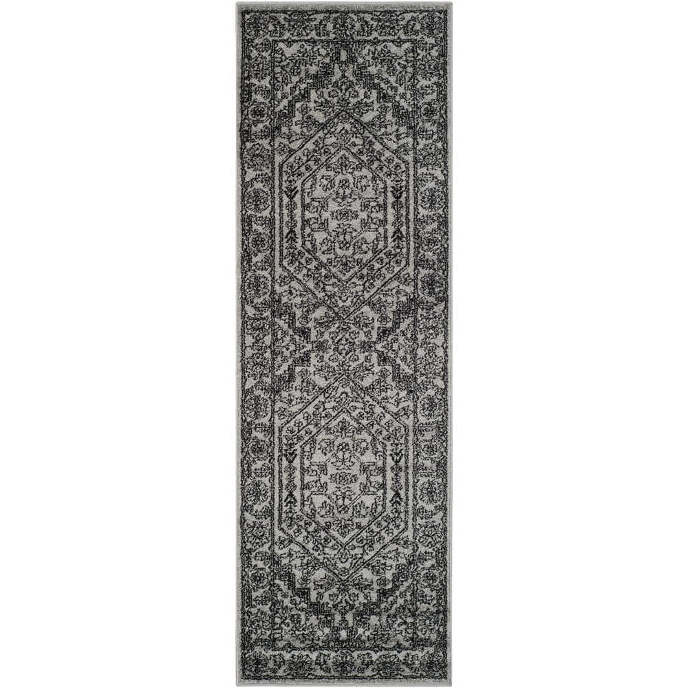 SAFAVIEH Adirondack Xavier Oriental Runner Rug, Silver/Black, 2'1" x 8'
