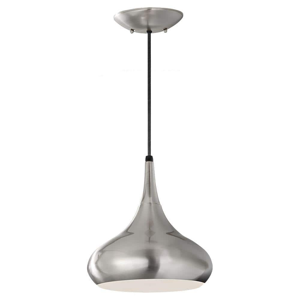 Generation Lighting Belle 1 -Light Brushed Steel Transitional Bowl Mini Hanging Pendant light