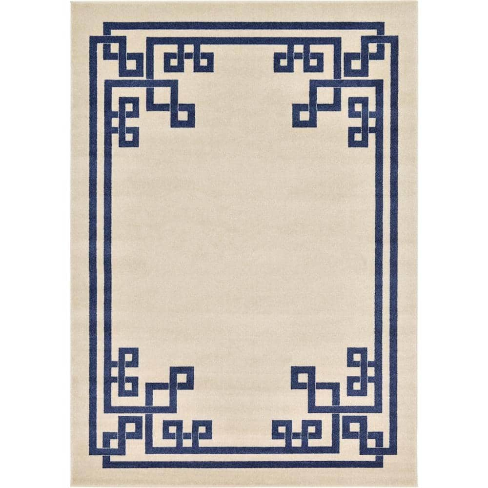 Athens Geometric Beige 7' 0 x 10' 0 Area Rug