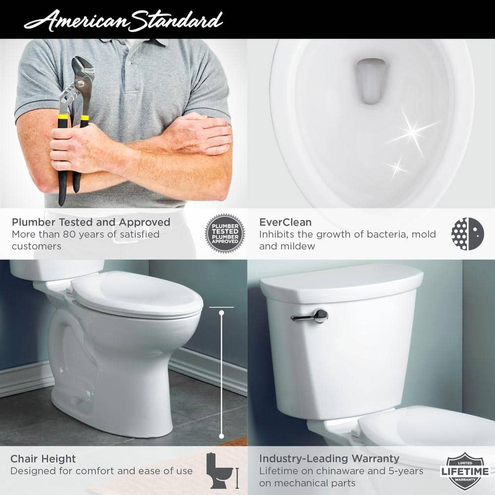 American Standard Cadet 1.28 Gallons GPF Elongated Comfort Height Floor Mounted Kit (Seat Not Included)