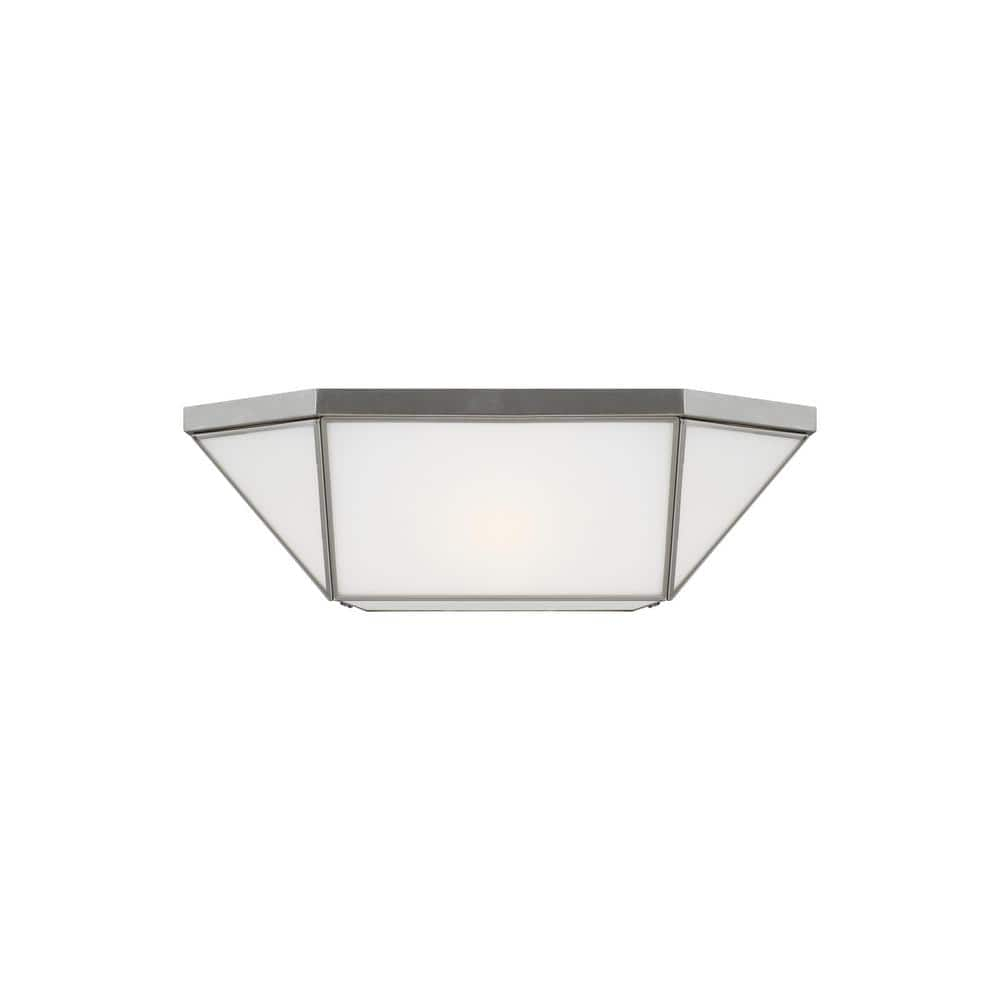 Morrison 20'' Brushed Nickel Indoor/Outdoor Flush Mount with Glass Shade
