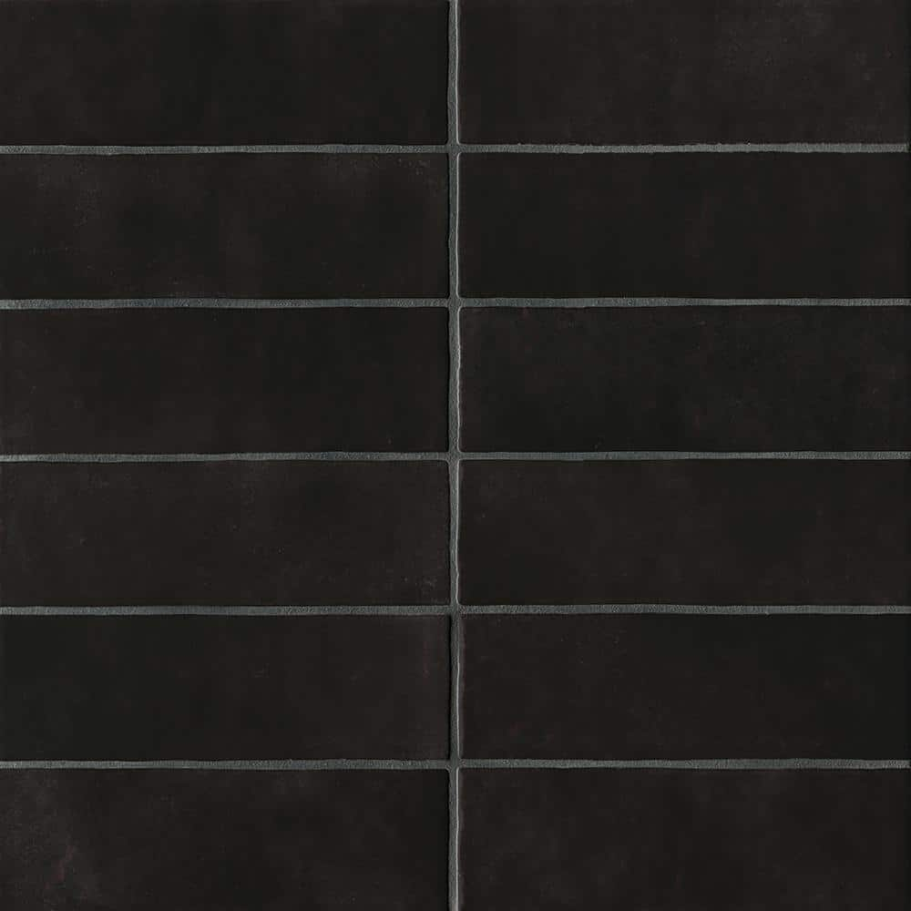 Bedrosians Cloe Rectangle Gloss Ceramic Tile 3 x 8, Black (10.64 sq. ft./Case)