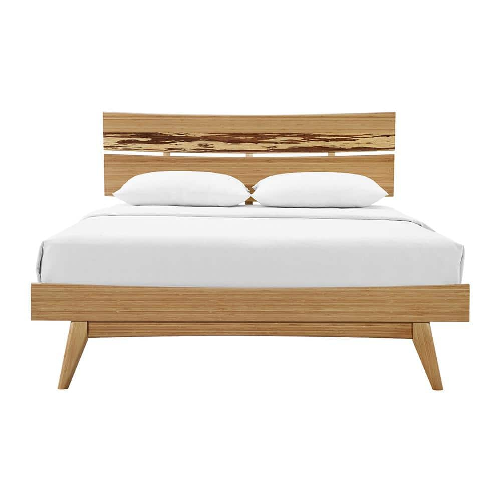 Azara Caramelized Bamboo Queen Bed with Tiger Bamboo Headboard
