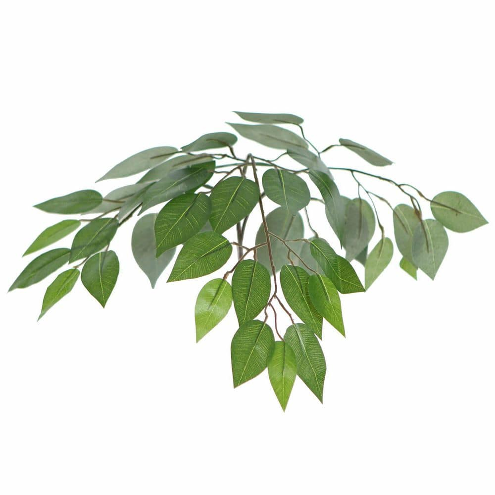 Elegant 4ft Silk Ficus Floor Plant in Wood Planter
