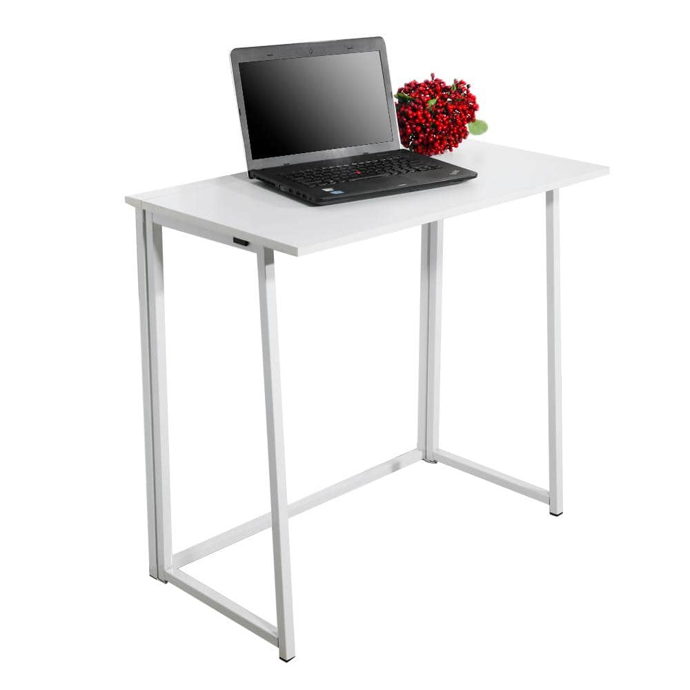 31.5 in. W Simple White Wood Computer Desk
