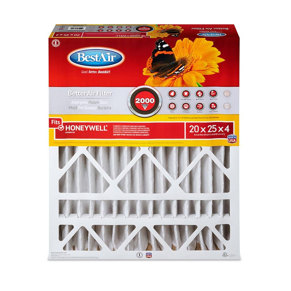 BestAir HW2025-11R Honeywell 20x25x4 Series 2000 MERV 11 Furnace Filter