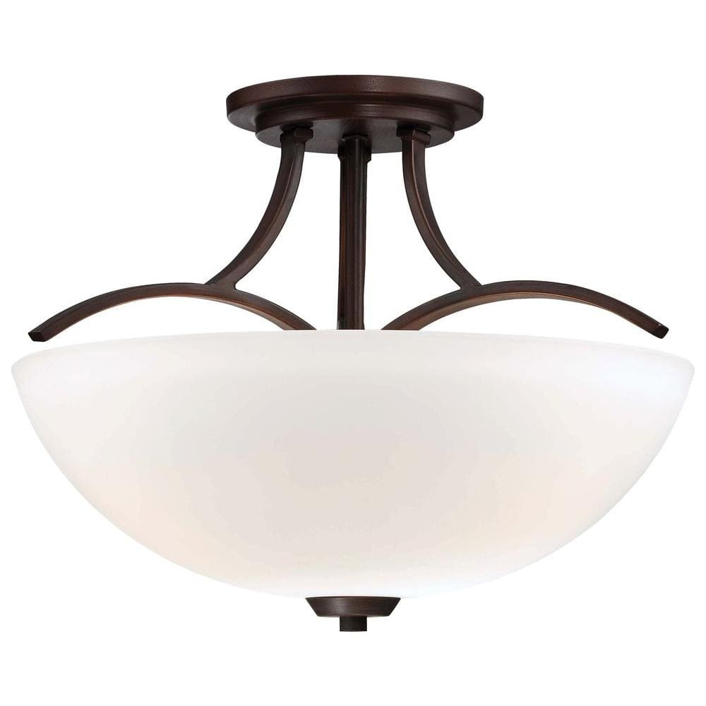 Minka Lavery - Overland Park - 3 Light Semi-Flush Mount in Transitional Style -