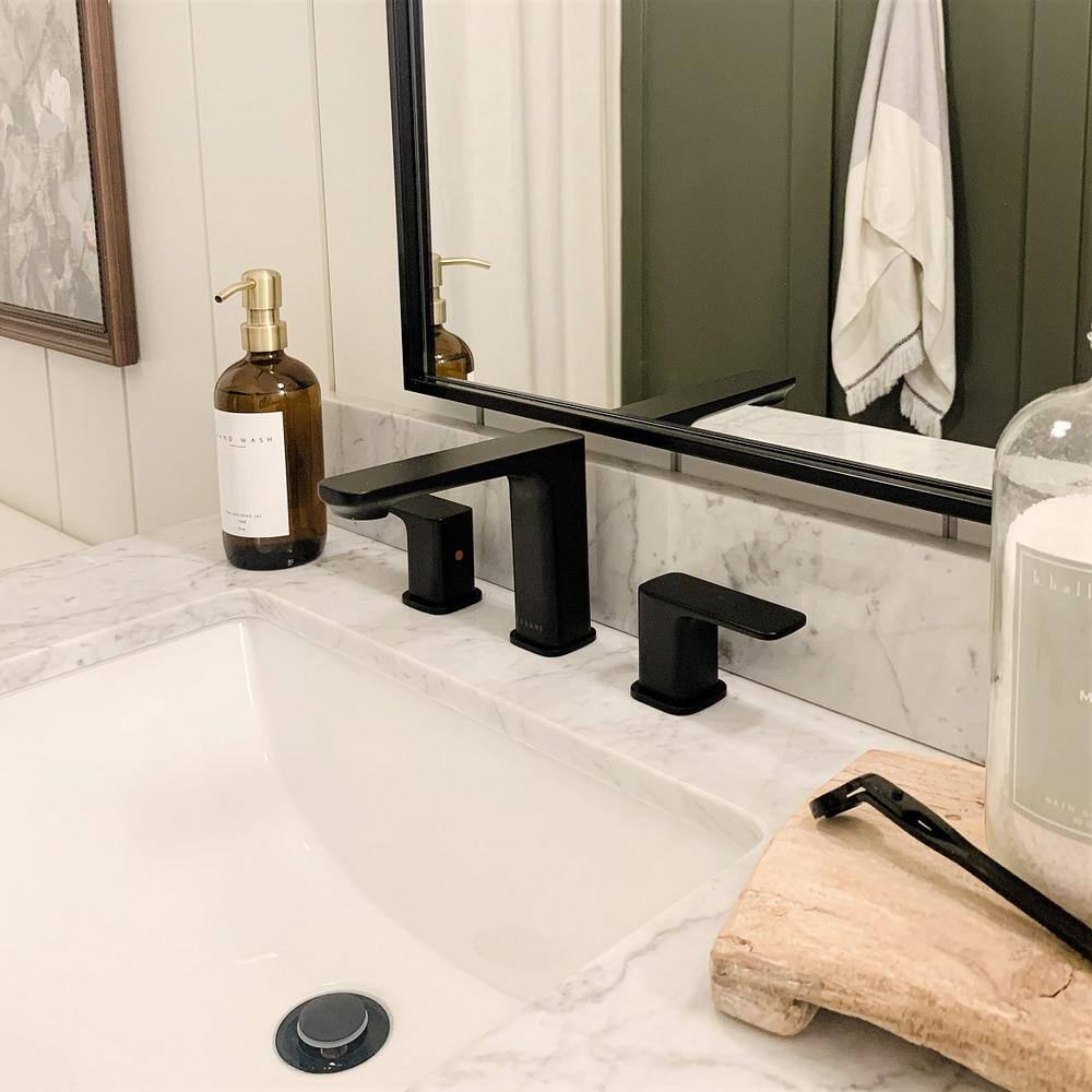 Lulani Corsica 2-Handle 8" Widespread Bathroom Faucet with Drain Assembly - Matte Black