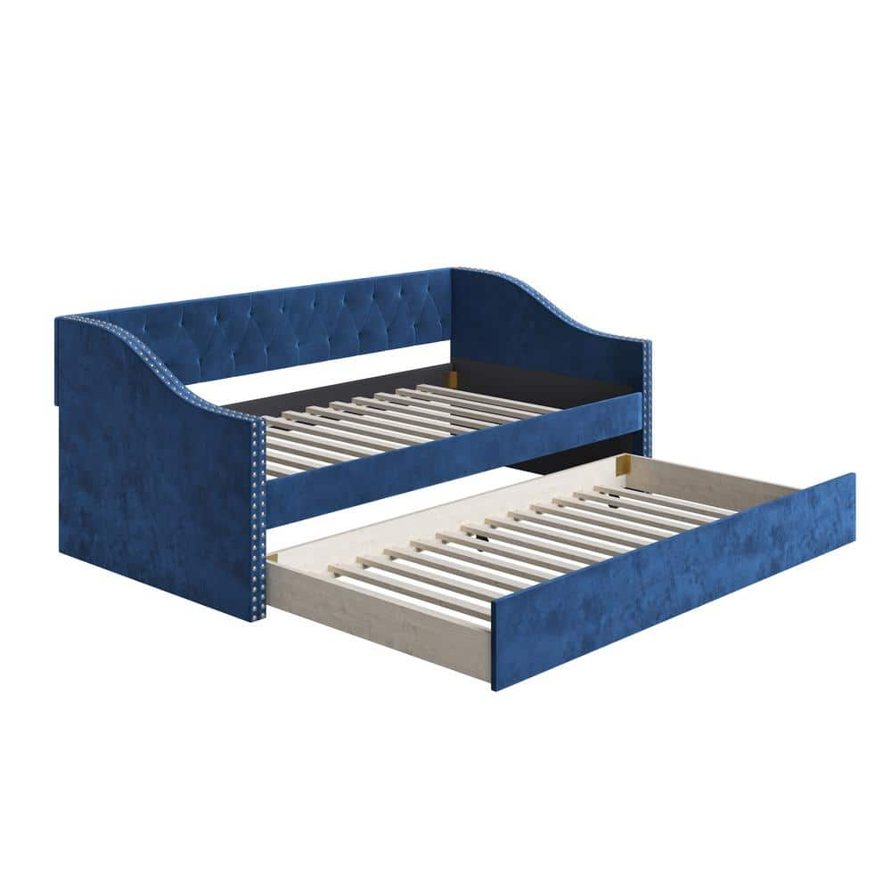 Boyd Sleep Manchester Upholstered Daybed with Pull Out Trundle, Twin Size, Tufted Backboard,