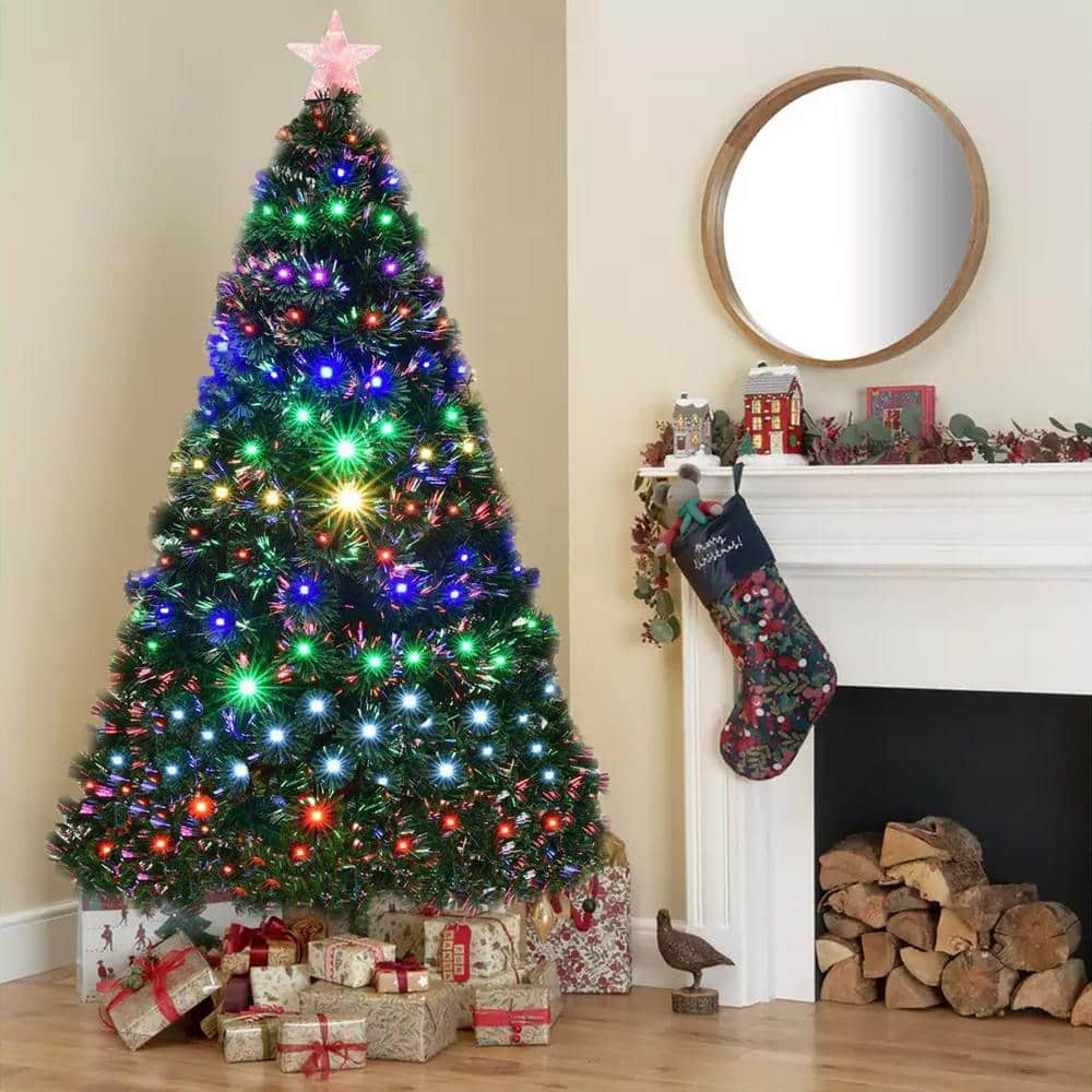 5 ft. White Pre-Lit LED Artificial Christmas Tree with Top Star