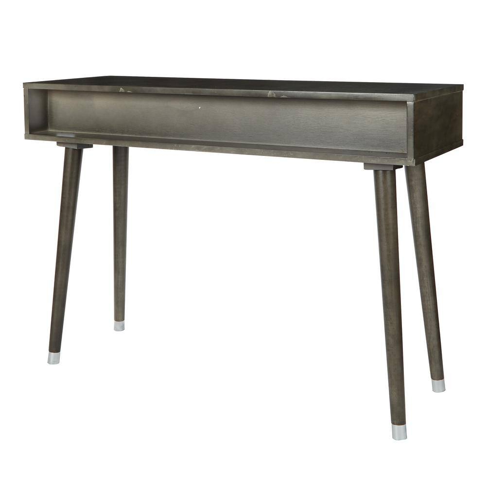 Cupertino 41 in. Dark Gray Standard Rectangle Wood Console Table with Drawers