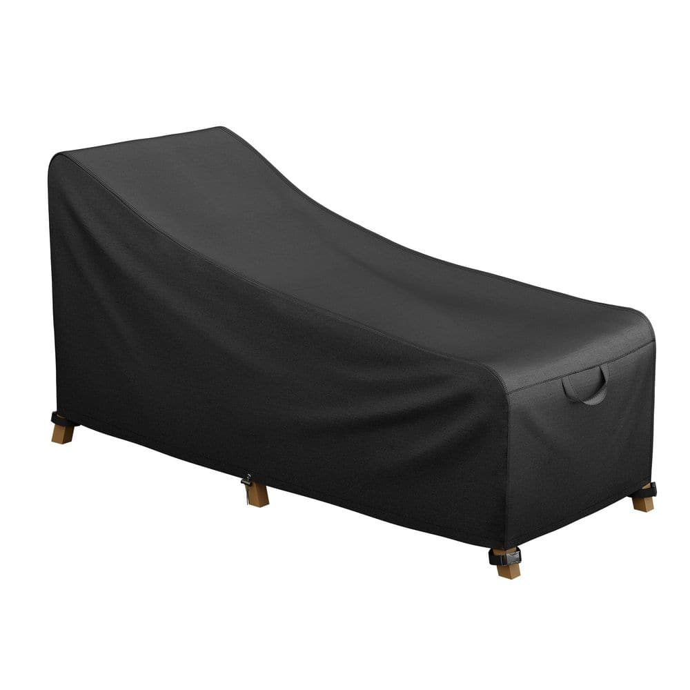 iBirdie Outdoor Lounge Chaise Chair Cover 60L x 26W x 34H inch Waterproof Patio Furniture Covers Lawn Pool Chair Cover 1 Pack Black
