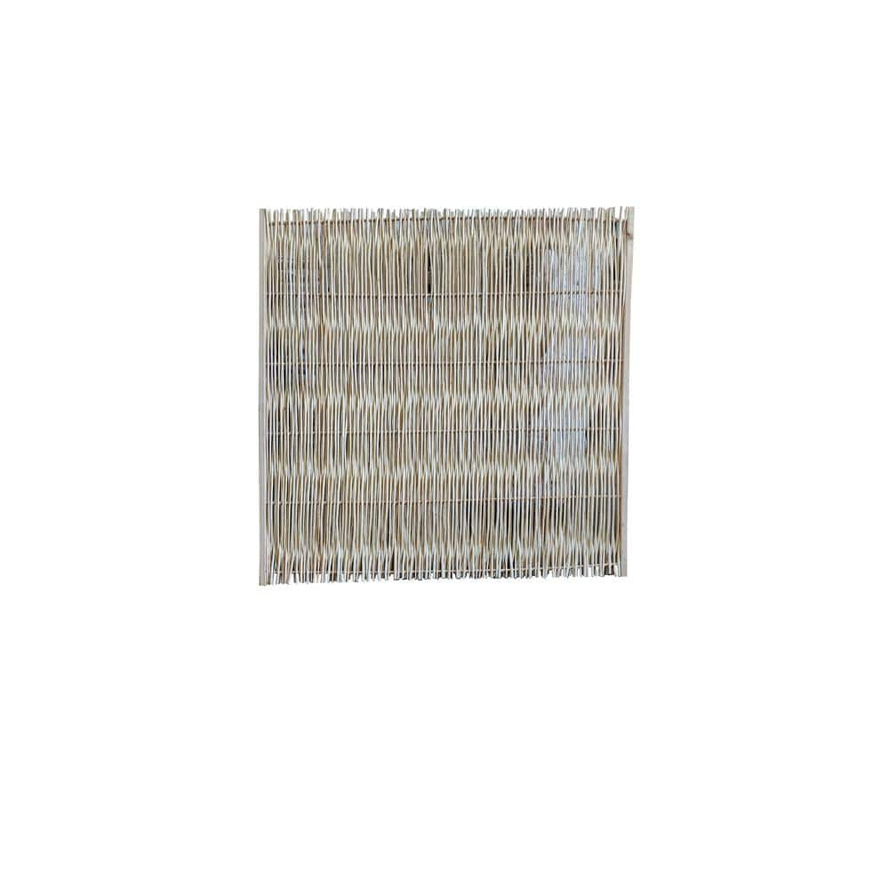 72 in. x 72 in. Debarked Open Top Framed Willow Wood Fence Panel