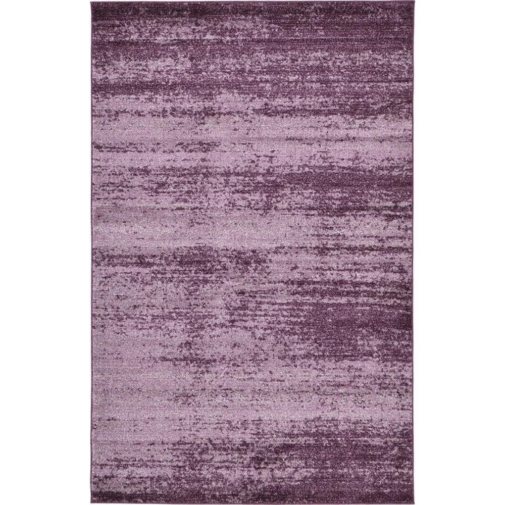 Unique Loom Del Mar Collection Area Rug - Lucille (5' 3" x 8' Rectangle Violet)