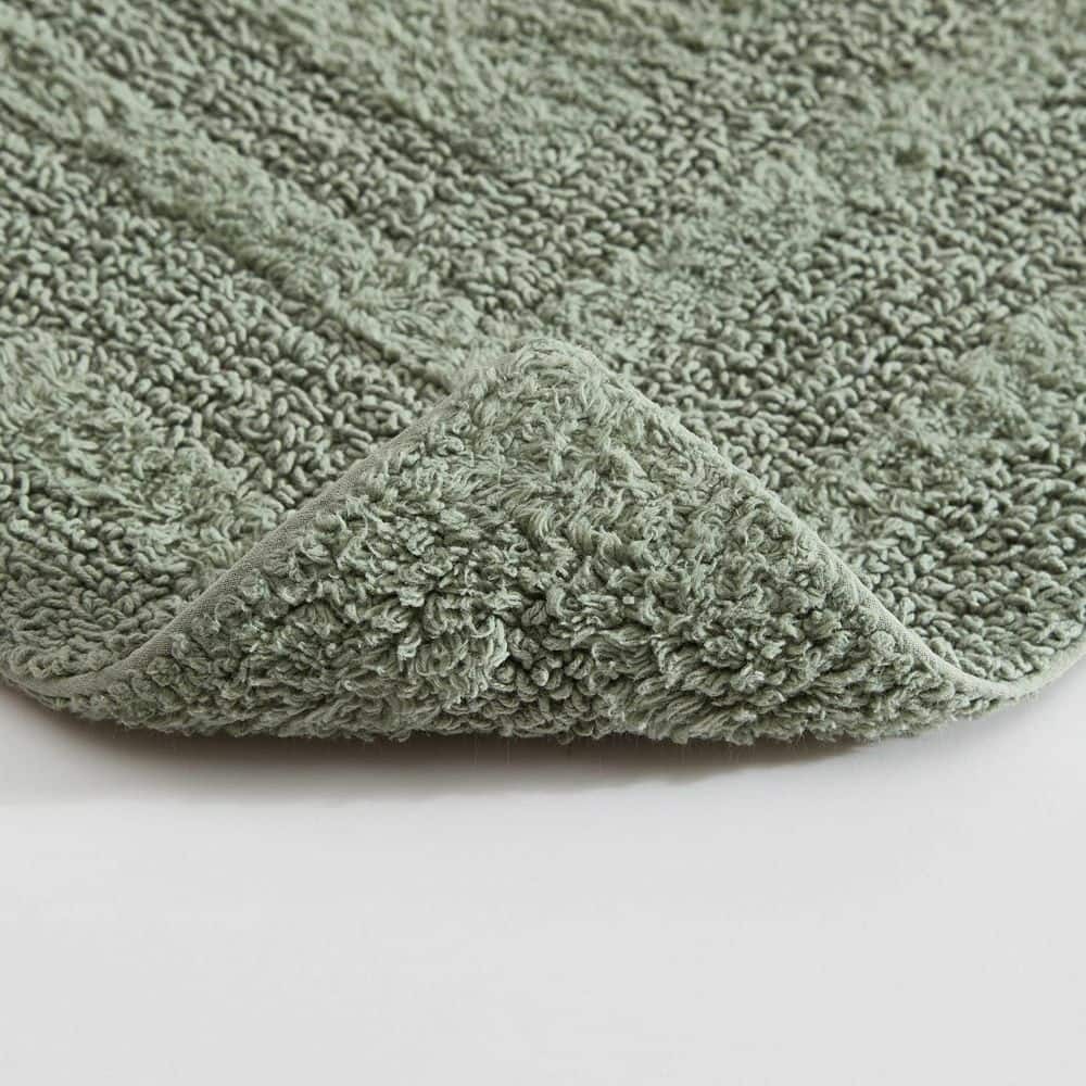 Logan Olive Green Cotton Reversible 2-Piece Bath Rug Set