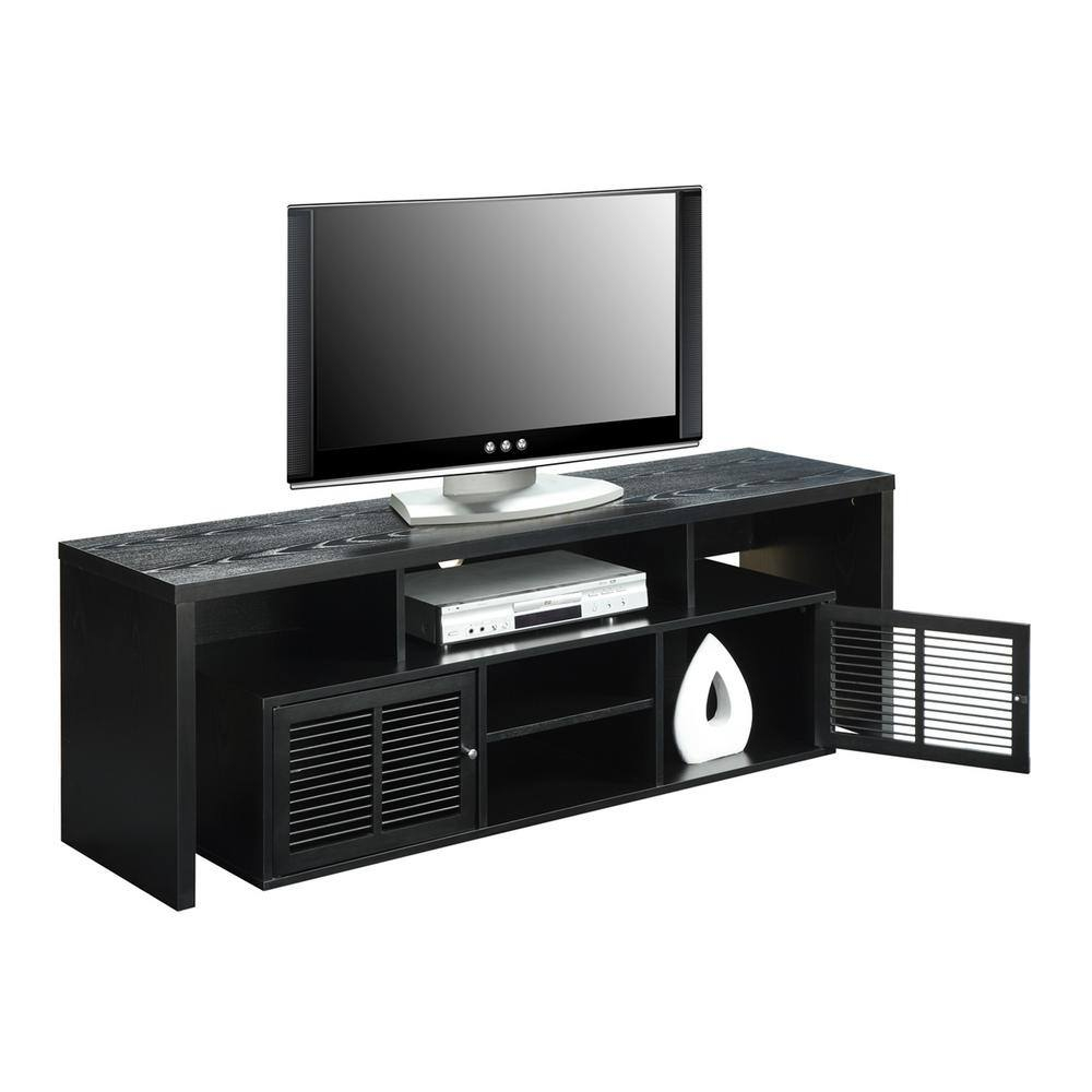 Convenience Concepts Designs2Go Lexington 59" TV Stand in Black Wood Finish