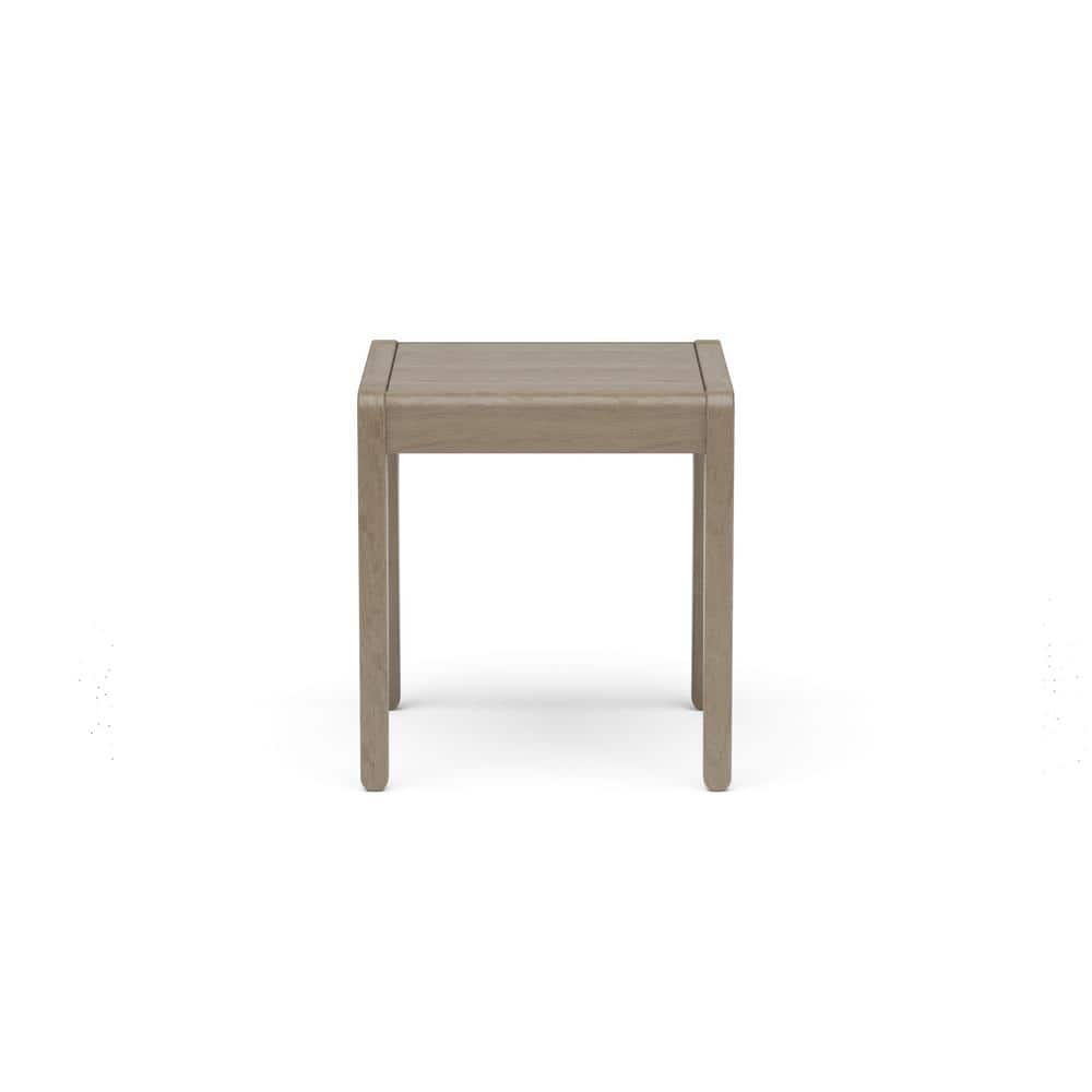 Gray Acacia Wood Outdoor End Table with Slatted Top
