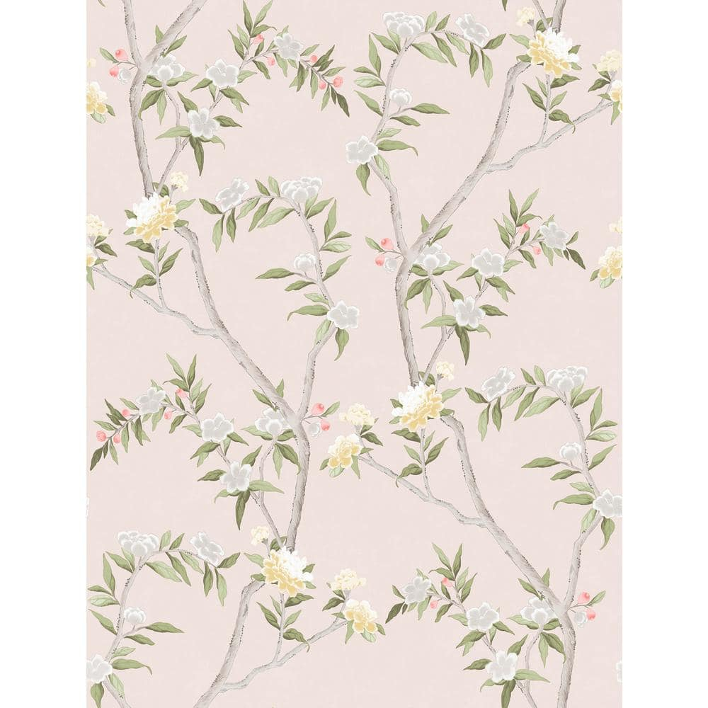 Spring Blossom Chinoiserie Floral Vine 33' L x 21" W Wallpaper Roll