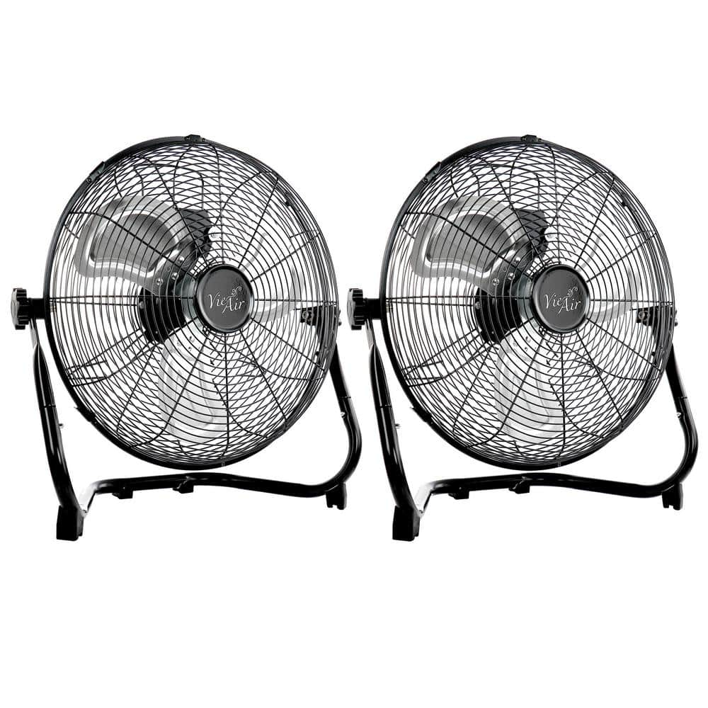 Vie Air Twin 12 Inch High Velocity All Metal Tilting 3 Speed Floor Fan