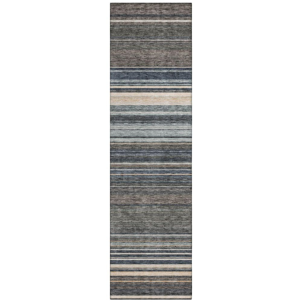 Addison Rugs Chantille Indoor/Outdoor Transitional Geometric, Abstract Taupe Washable Runner Rug, 2'3" x 7'6"