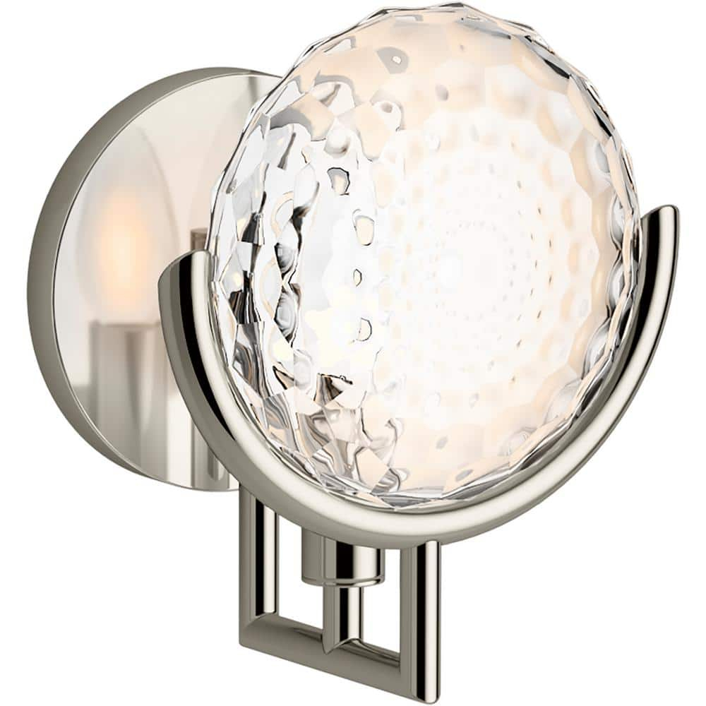 Arendela Polished Nickel Vanity Sconce with Clear Glass Shade