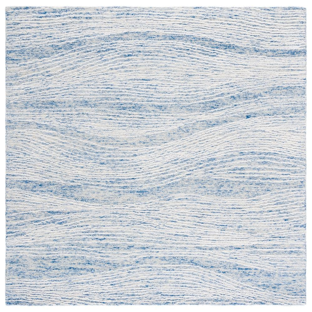 SAFAVIEH Metro Bridget Abstract Area Rug, Blue/Ivory, 6' x 6' Square