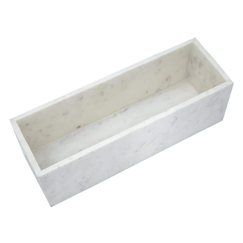 A&B Home  Rectangular Marble Tray - White.