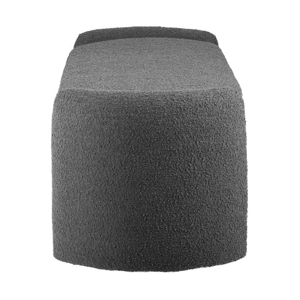 Modway Nebula Modern Style Wood and Boucle Upholstered Bench in Charcoal
