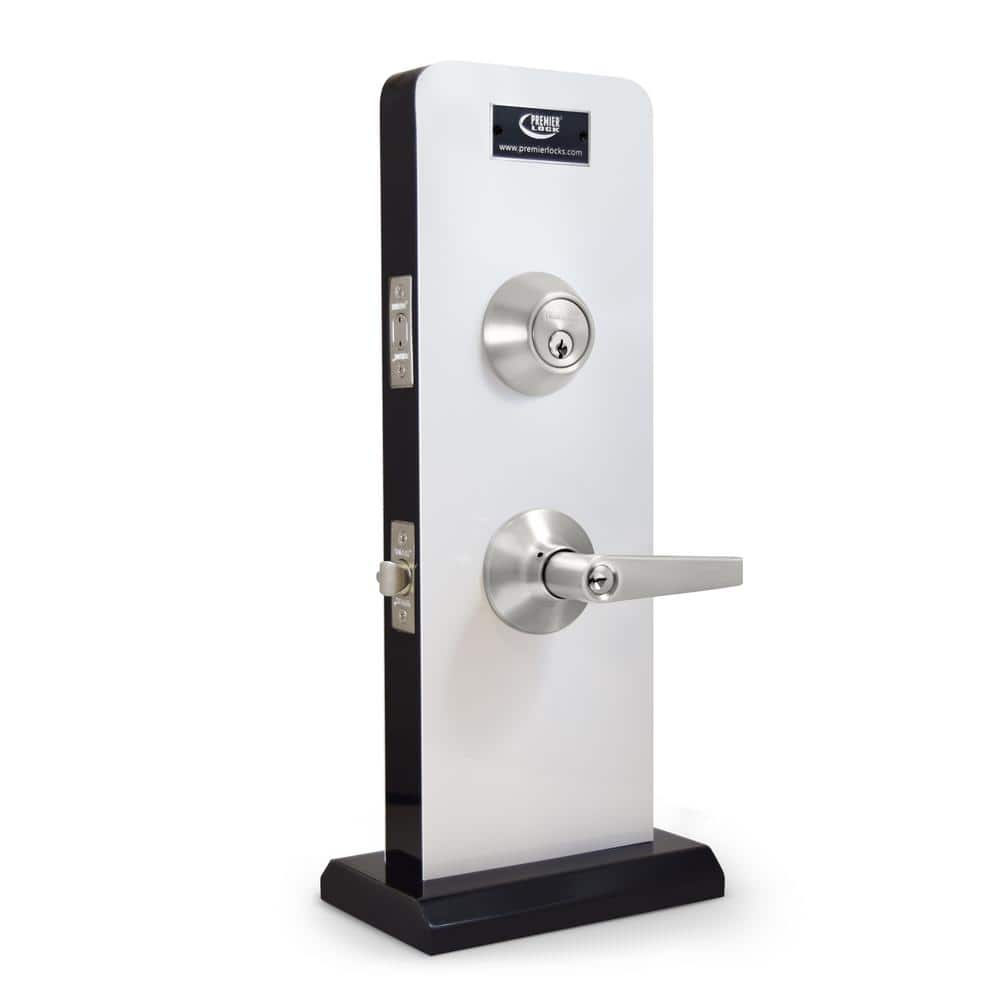 Matte Black Stainless Steel Entry Door Handle Combo Lock Set
