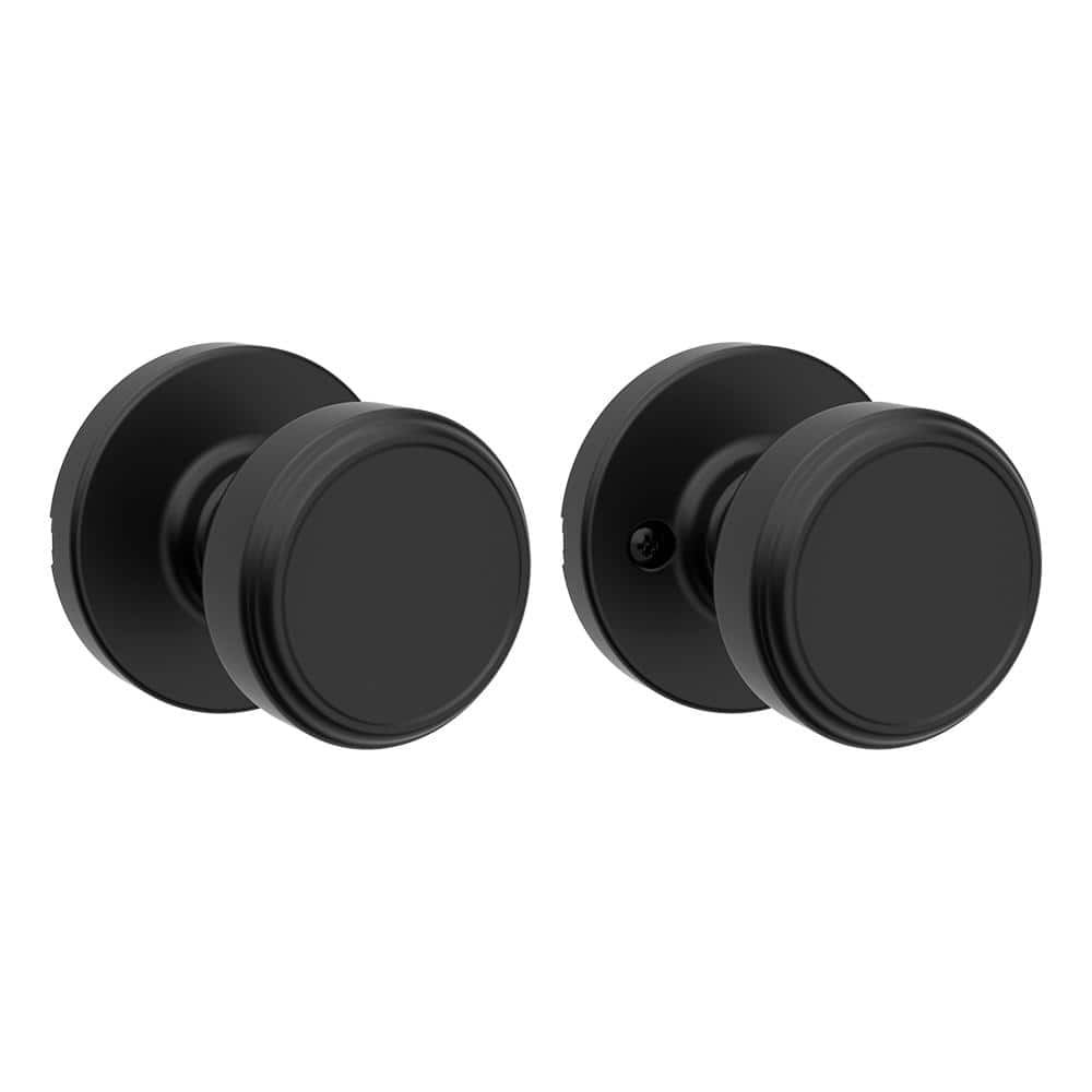 Coastal Interior Door Knobs for Closet, Matt Black Door Knobs Door Handles, Heavy Duty Dummy Door Knob with Round Rosette