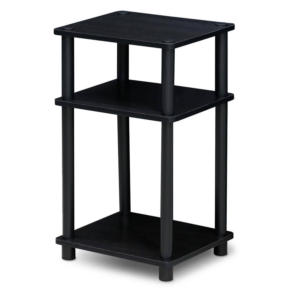 11087AM-BK 11087 Just 3-Tier No Tools Tube End Table, Americano & Black - 13.4 x 11.5 x 22.8 in.