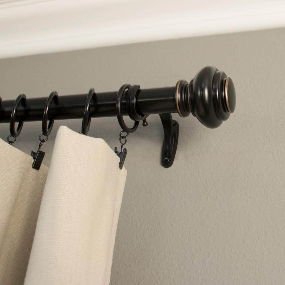 Decopolitan Urn Single Rod Set, 72-144-Inch, Antique Black