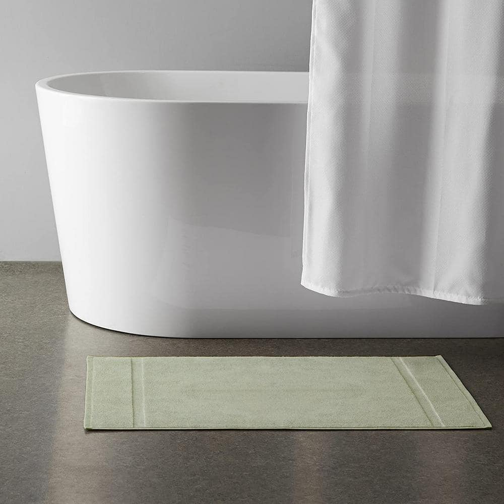 A1HC Feather Touch Quick Dry 20 in. x 33 in. Green Tint Solid 100% Organic Cotton 900 GSM Rectangle Bath Mat