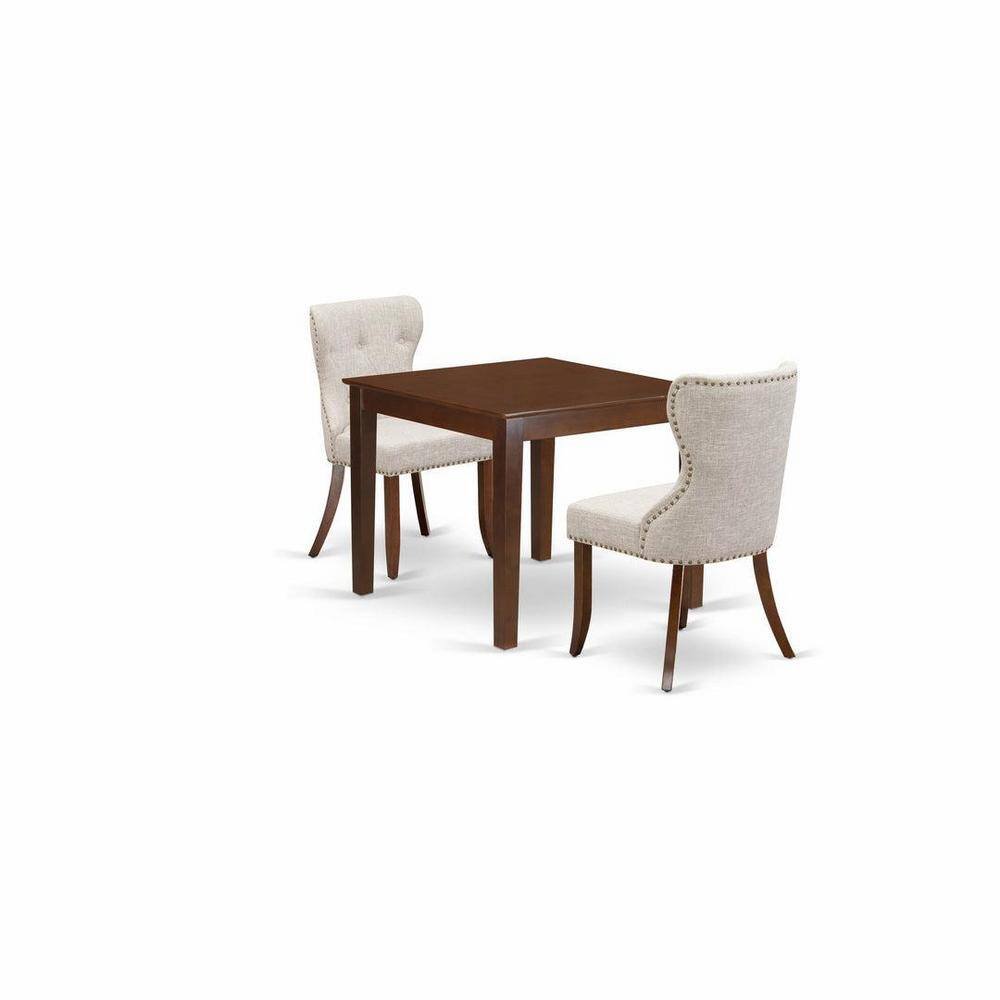 Oxford Dining Room Table Set - Mahogany & Doeskin, Set of 2