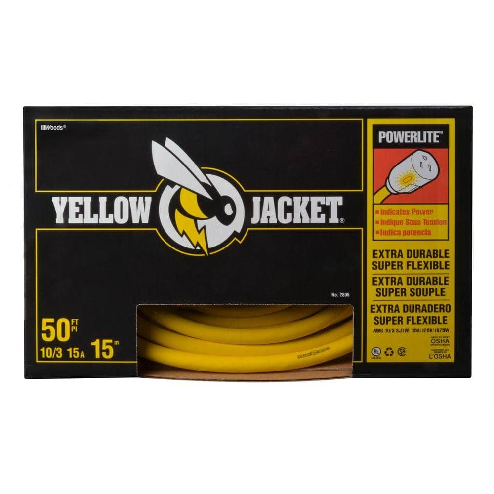 Yellow Jacket Outdoor 50 ft. L Yellow Extension Cord 10/3 SJTW