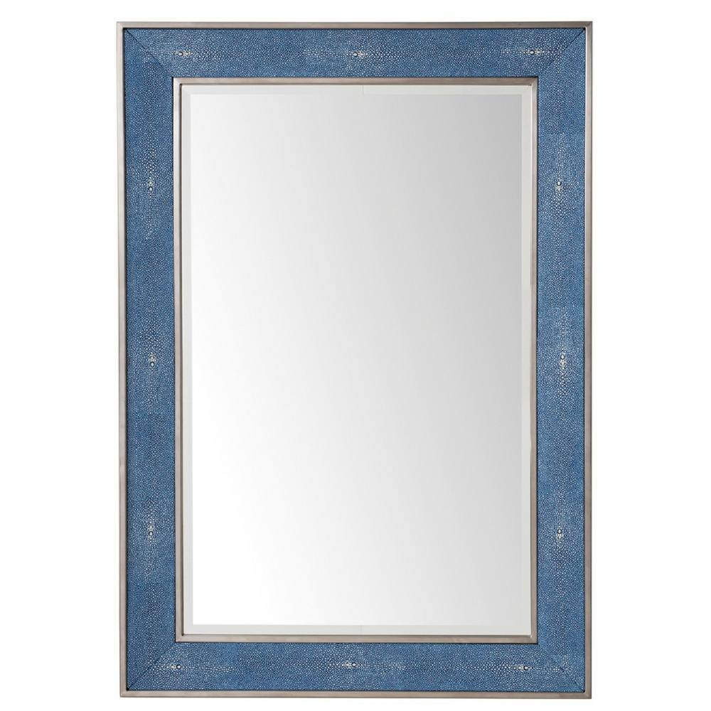 James Martin Vanities Element 28" Mirror, Silver w/ Delft Blue