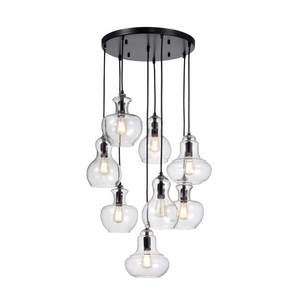 Beveen Round 8-Light Glass Gourde Lamp Collection