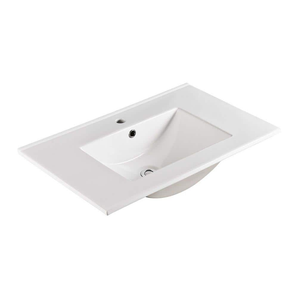 Bellaterra Home 30'' Ceramic Single Bathroom Vanity Top with Sink