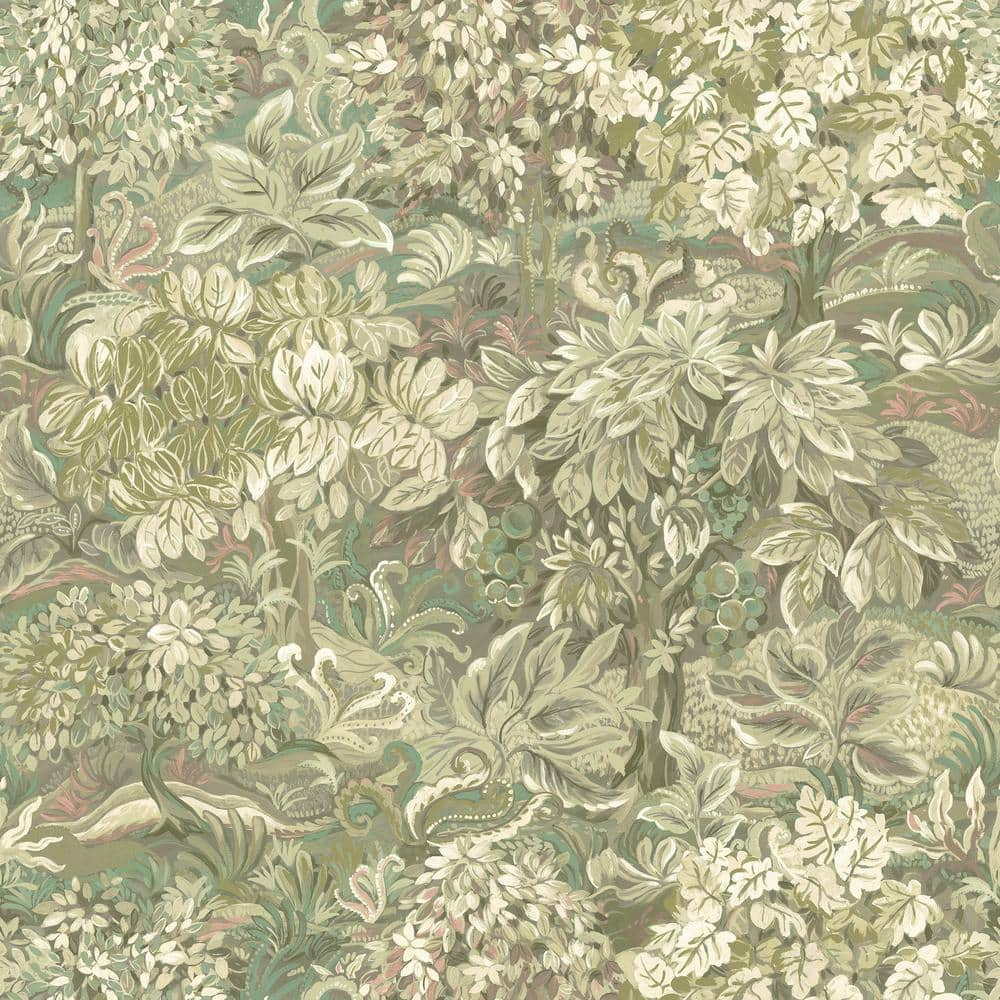 Multicolor Textured Non-Woven Floral Foliage Wallpaper, Double Roll