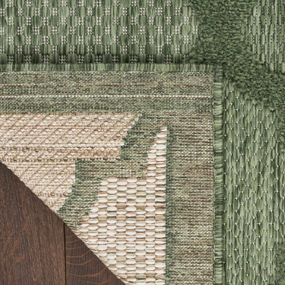 Easy Care Green 2 ft. x 8 ft. Trellis Contemporary Runner Area Rug