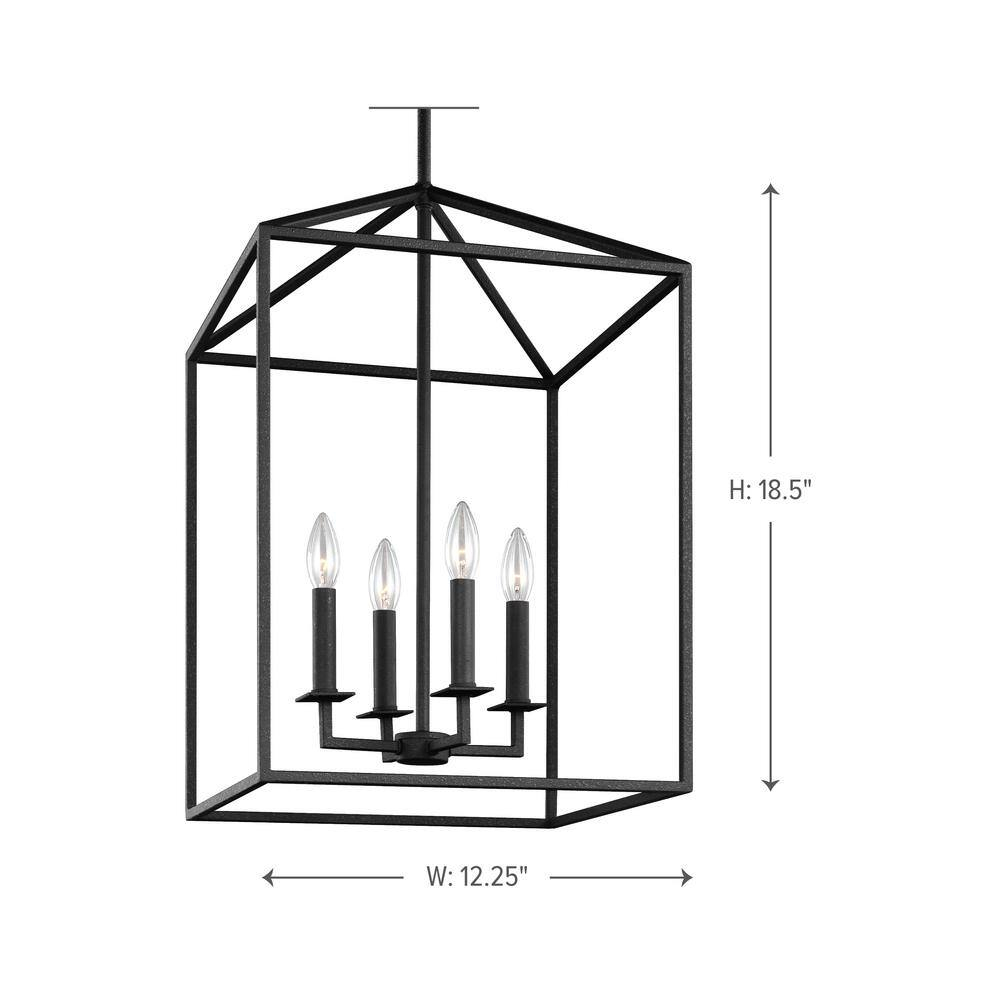 Lucius Pendant Light - Black / 12.25"W