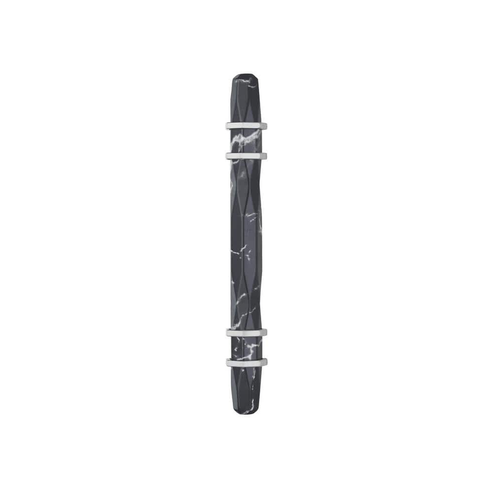 Amerock | Cabinet Pull | Marble Black/Satin Nickel | 3-3/4 inch (96 mm) Center-to-Center | Carrione | 1 Pack | Drawer Pull | Drawer Handle | Cabinet Hardware
