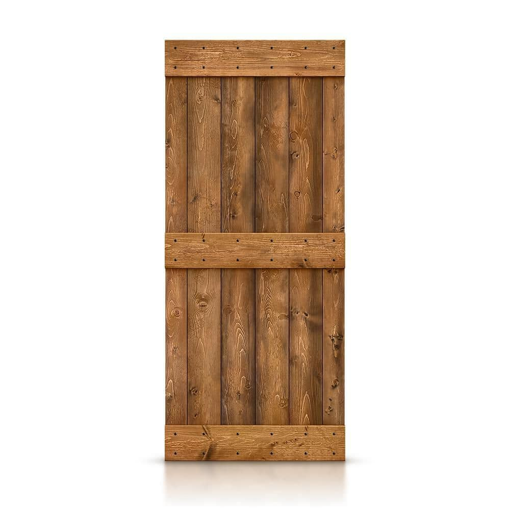 Calhome 84'' Solid Wood Paneled Painted without Installation Hardware Kit Barn Door